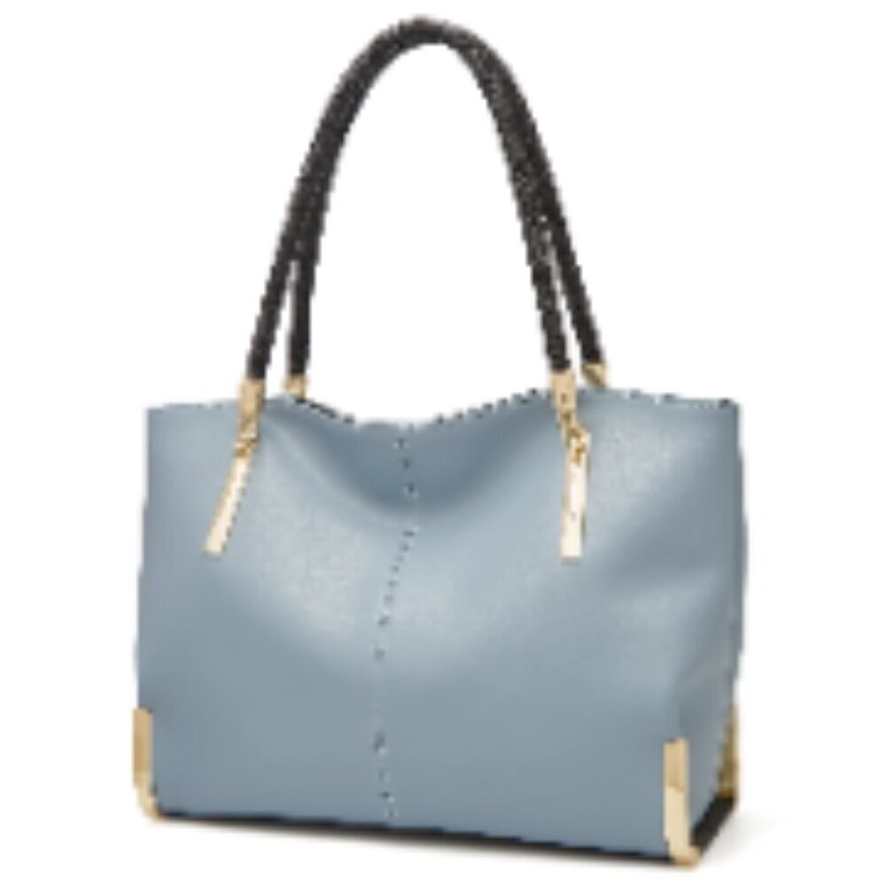 Large Capacity Leather Tote Handbag with Zipper Closure